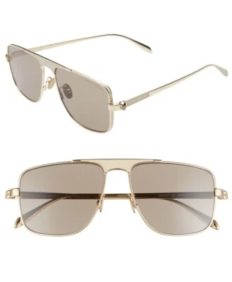 亚历山大 MCQUEEN 太阳镜 - 金色 - UNISEX - 全新 — 第 1/4 张图片