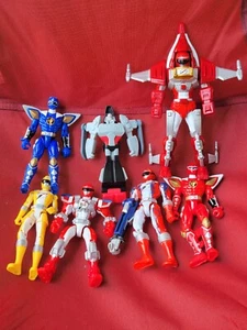 Lote de 7 figuras mixtas Mighty Morphin Power Rangers rojo azul amarillo guardabosques MMPR  - Imagen 1 de 12