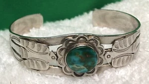 Indianer Türkis mit Vögeln Silber Armreif Armband - Bild 1 von 5