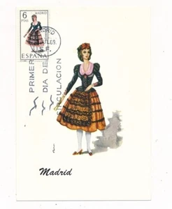 D412854 Spain Maximum Card Traditional Costumes Madrid - Picture 1 of 1