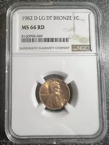 1982 D LD BZ NGC MS 66 RD Lincoln Memorial Cent. - Picture 1 of 2