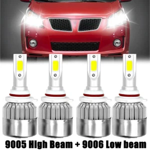 For Pontiac Vibe 2009 2010 - 6000K Front LED Headlight High Low Beam Bulbs Combo - Picture 1 of 9