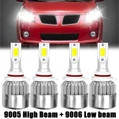 Combo de bombillas LED delanteras de haz alto bajo para Pontiac Vibe 2009 2010 - 6000K Foto 1 de 4
