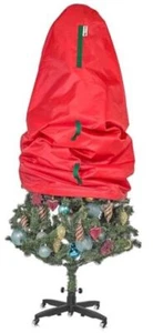 Upright Christmas Tree Storage Bag - Holiday Tree Cover for Christmas 9 ft Red - Picture 1 of 8