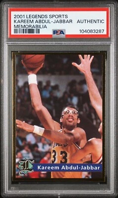 PSA AUTH 2001 LEGENDS SPORTS MEMORABILIA KAREEM ABDUL-JABBAR LAKERS 83287 B127 - Изображение 1 из 2