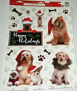 NATALE Attacchi per Finestre BUONE VACANZE/CANI DI NATALE - Foto 1 di 1