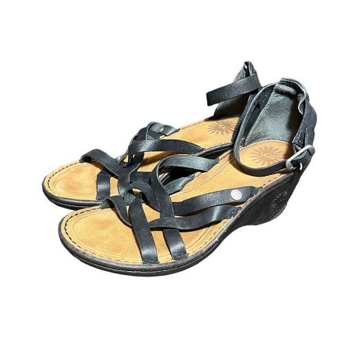 Scarpe UGG Australia donna Lalima nere con fibbia alla caviglia e zeppa US 8