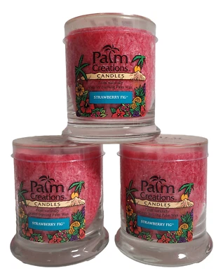 3 Scented Jar Candles Strawberry Fig Aromatherapy Spa Relaxation 9oz by Nature's - Image 1 of 4