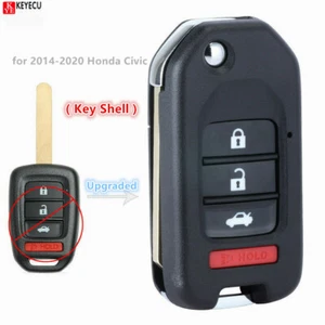 Estuche de llave remota abatible mejorado sin cortar 4B para Honda Accord Civic 2013-2017 - Imagen 1 de 4