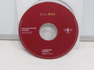 BELKIN G WIRELESS ROUTER INSTALLATION SOFTWARE AND MANUAL F5D7234-4. - Image 1 of 4