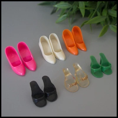 🖤6 Barbie MULTICOLOR Cerrado Punta Abierta Tacones Mulas Zapatos Bombas Japón De Colección 1960❤️ Foto 1 de 4