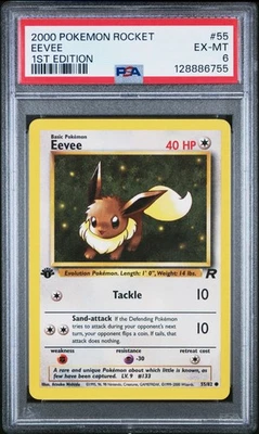 POKEMON #55 EEVEE 1ST EDITION PSA 6 2000 ORIGINAL ROCKET - Image 1 of 2
