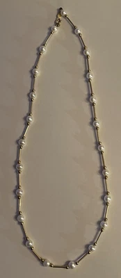 Collar gargantilla mujer oro 14K con perlas excelente estado 5,8g Foto 1 de 4