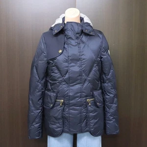 MONCLER Gum Blue Navy Down Quilted Hoodie Jacket Size S Men's #EI BHA - Picture 1 of 9