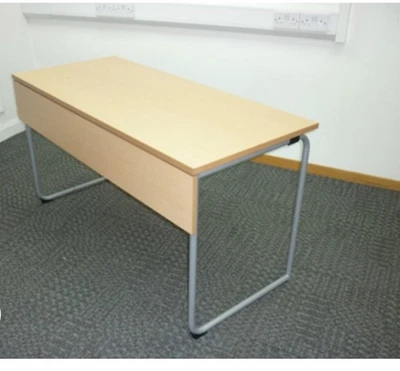 IKEA Beech folding office table/desk, Grey folding leg frame 1350 x 600 mm - Image 1 of 4