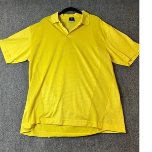 Nike Golf Polo Shirt Dri-FIT Athletic Fit Yellow Short Sleeve Mens Large - Picture 1 of 6