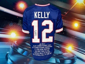 JIM KELLY AUTOGRAPHED CUSTOM BUFFALO BILLS BLUE STAT JERSEY JSA AUTHENTICATED - Picture 1 of 2