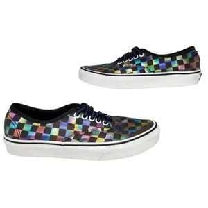 Zapatos Vans para mujer 9 negros arco iris a cuadros brillantes metálicos holográficos bajos - Imagen 1 de 12