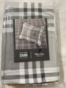 Martha Stewart Estándar Simulado Gris Blanco Franela Revisada - Imagen 1 de 5