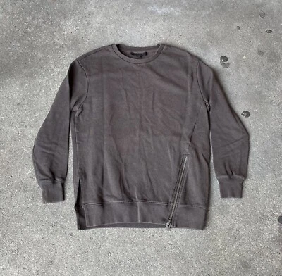 AllSaints соло молнии пот рубашка с длинным рукавом Топ молнии деталь темно-коричневый S маленький - Изображение 1 из 4