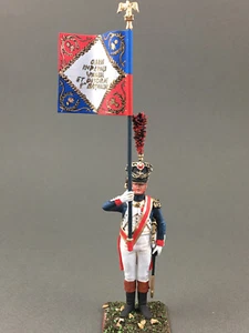 Painted French Fusilier-grenadiers, Standard Bearer tin figure 1/30 VID SOLDIERS - Picture 1 of 10