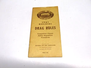 1961 NHRA RULE BOOK, DRAG RULES, NATIONAL HOT ROD ASSOCIATION - Picture 1 of 3