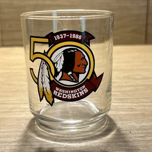 VTG  Washington Redskins 50th Anniversary Drinking Glass NFL 1986 Old Logo Bar - Picture 1 of 6