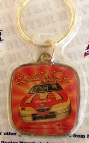 ORIGINAL VINTAGE NASCAR 1997 BILL ELLIOTT MCDONALD'S RACING TEAM Brass KEYCHAIN Cover