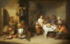 oil painting on canvas "A Poor Company at a Table in a Rustic Kitchen"