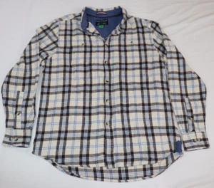 Report Collection Men's Recycled Flannel Shirt Brown Combo Size L - Picture 1 of 2