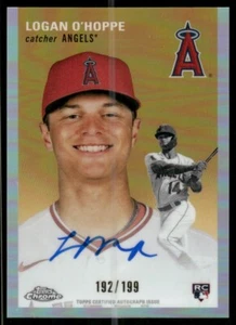K687 LOGAN O'HOPPE RC AUTO 2023 TOPPS CHROME PLATINUM REFRACTOR /199 ANGELS CPA- - Picture 1 of 2