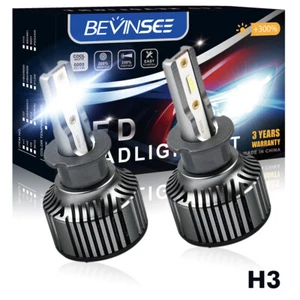 2x H3 LED Fog Light Bulbs 6000K Super White For Mitsubishi Pajero V2W 2001-2024 - Picture 1 of 11