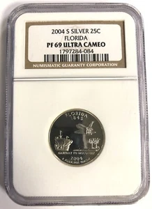 2004 S Florida FL Silver Proof Quarter NGC PF69 ULTRA CAMEO - Picture 1 of 4