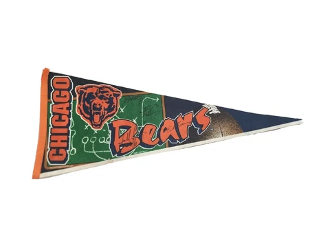 Vintage 1996 Chicago Bears Football Banner Flag Signed Cover