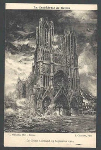 Ca 1914 PPC* WW1 Rheims France German Crime Of Destruction On Sept 19 1914 Mint - Picture 1 of 1
