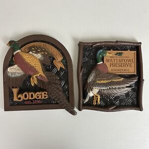 Syroco Style Pheasant Hill Lodge & Waterfowl Preserve Duck Wall Plaque Signs