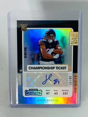 2021 Panini Contenders Jesper Horsted RC Championship Ticket Auto #36/49 - Image 1 of 2