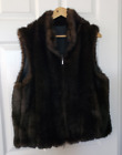 Worthington Brown Faux Fur Vest Women's Size Medium Reversible