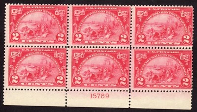 Scott #615 Huguenot Plate Block of 6 Stamps - MNH P#15769 - Image 1 of 2