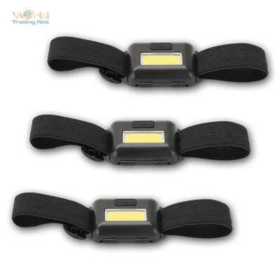 Stirn-Lampe / Kopf-Leuchten 3er Set, 3W COB LED, Helm-Störn-Lampe 3 Stück im Set - Bild 1 von 4