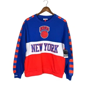 New York Knicks NWT Womens M Mitchell & Ness Scorer Fleece Crew Neck Sweatshirt - Picture 1 of 11