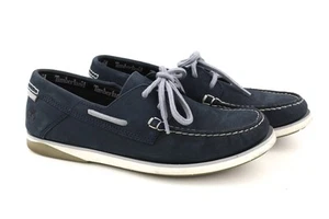 Timberland A416H Herren Schuhe EU41 UK7 Blau Leder Slipper True Wolken - Picture 1 of 16
