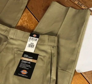 new Dickies Loose Straight Tan Khaki Twill Work 85283-KH Pants Mens 36x34 - Picture 1 of 20