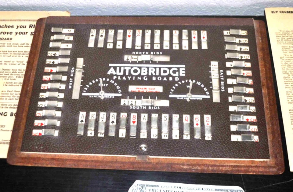 Vintage 1939 AutoBridge Travel Bridge Game. w/Game Sheet Packets & Strategies - Image 1 of 4