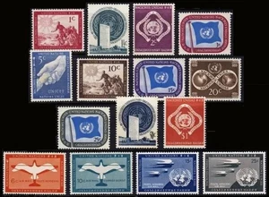 United Nations • 1951 Complete Year (Scott #1-11, #C1-4) - 15 values - Picture 1 of 1