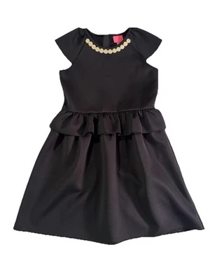 Lilly Pulitzer Girls Casey Fit & Flare Dress Black Girls Sz XL 12-14 Holiday - Image 1 of 4