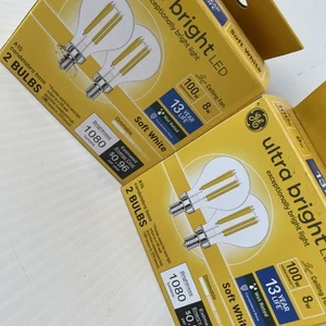 TWO GE Led Ultra Bright Ceiling Fan Wet Rated 100w 1080 Lumens Candelabra/205d - Picture 1 of 7