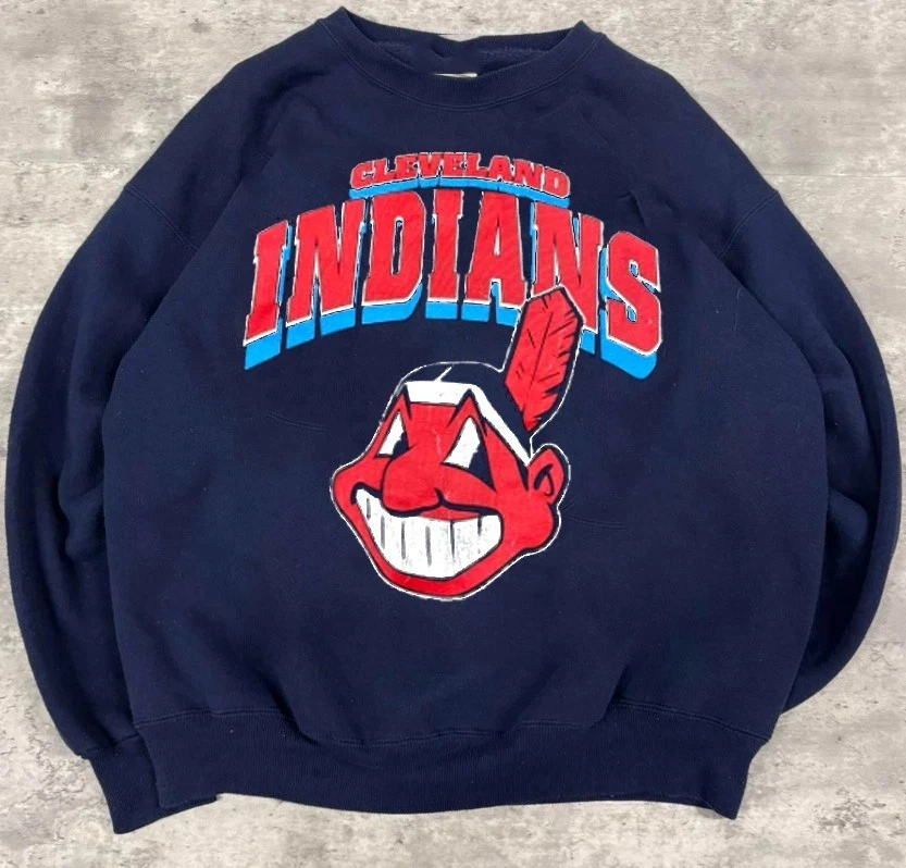 Cleveland Indians Baseball logo champs navy Crewneck Sweatshirt VK06682 - Image 1 of 1