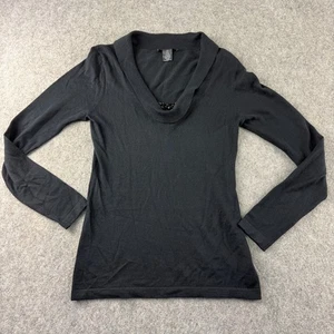 Vivienne Tam Top Damen UK 8 schwarz Seide Baumwolle Kaschmir Perlen Wasserfallausschnitt Größe 1 - Bild 1 von 11