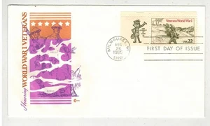 Patriotic FDC MILITARY VETERANS OF WORLD WAR 1 #2154 & MR ZIP SELVAGE - Picture 1 of 1